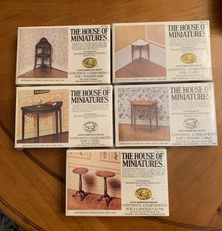 Set Of 5 Hepplewhite Tables From The House Of Miniatures Kits