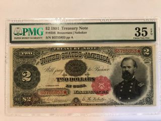 1891 $2 Treasury Note,  Pmg 35epq,  Fr 356