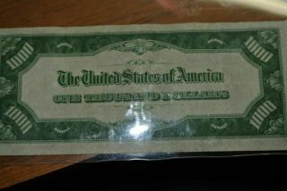 1934 AChicago One Thousand Dollar Bill $1000 Federal Reserve Note NO HOLES/TEARS 2