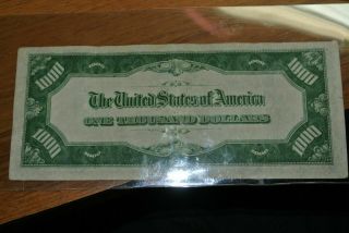1934 AChicago One Thousand Dollar Bill $1000 Federal Reserve Note NO HOLES/TEARS 3