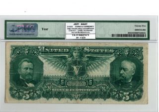 1896 $5 Silver Certificate Education Note Fr 268 PMG 25 Tillman/Morgan 19 - C173 2