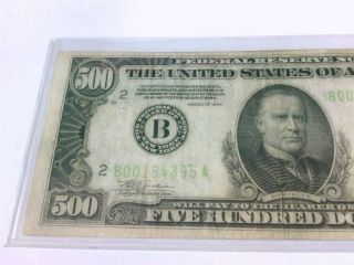 1934 $500 B York Federal Reserve Note.  DECENT SHAPE.  BUY NOW 3