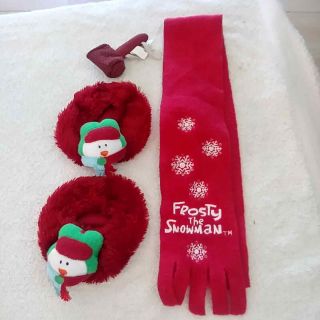 Build - A - Bear Babw Frosty The Snowman Scarf,  Red Pipe And Snowman Slippers