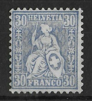 Switzerland 1867 - 1881 Lh 30 C White Paper Michel 33a Cv €550