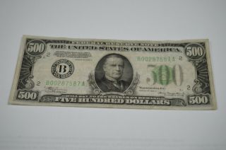 1934 - A $500 Bank Of York Federal Reserve Bank Note (read)