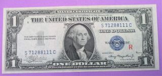 1935a $1 One Dollar Experimental " R " Silver Certificate Au - Unc