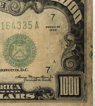 1000 dollar bill 1934 G Chicago Illinois 3