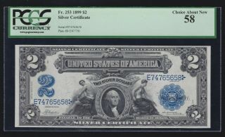 Us 1899 $2 M&a Silver Certificate Fr 253 Pcgs 58 Ch Au (658)