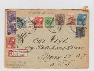 Germany: East: 1948 District Overprints: Opd 16 Sonneberg,  R - Cover To Us
