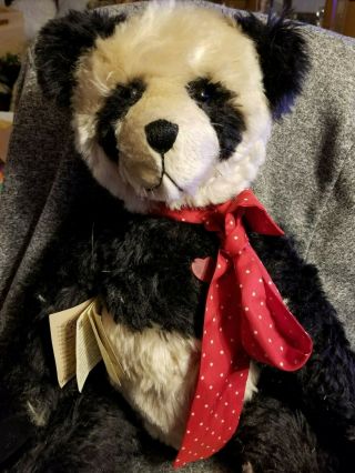 PAMELA WOOLEY PANDA BEAR 23 INCHES MOHAIR FULLY JOINTED 2