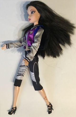 Barbie My Scene Nolee Doll Long Raven Black Hair Tattoo On Leg Re - Dressed Mattel