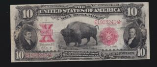 Us 1907 $10 Bison Legal Tender Fr 122m Vf - Xf (- 404)