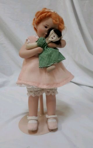 Bessie Pease Gutman 12 " Porcelain Doll Love Is Blind W/stand 1988