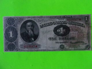 1890 $1 Treasury Note Fr - 347 Rosecrans Huston Very Fine A618647