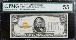 1928 $50 Gold Certificate Pmg 55