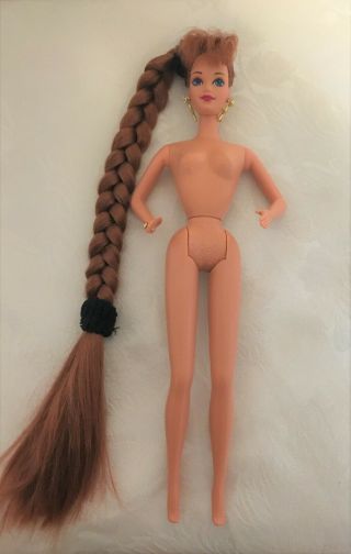 1995 Jewel Hair Mermaid Midge.  Long Red Hair Naked.  With Earrings And Ring.