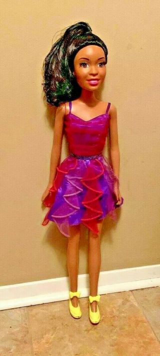 28 " Mattel Barbie My Life Size Doll African American Light Skin 2ft,  Dress Shoes