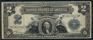 $2.  00 Silver Certificate,  1899,  Fr.  258m,  Mule,  Vf