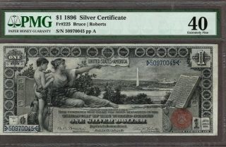 1896 $1 Silver Certificate,  Fr 225,  Pmg 40,