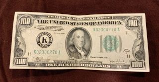 (3) Consecutive Choice UNC 1934 C $100 US Federal Reserve Notes FR 2155K Dallas 2