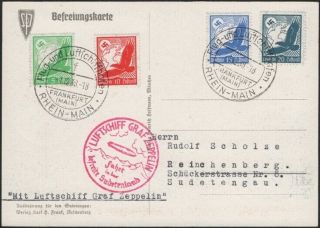 Germany,  1938.  Zeppelin Lz 130,  Sudetenland Flight - Propaganda Card