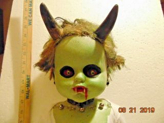 Tattooed Horror Doll Scar Little Devil Baby,  Reborn,  Gothic,  Halloween Prop 25 "
