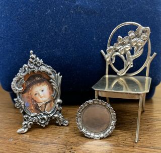 Dollhouse Miniature Pete Acquisto Sterling Silver Tray Signed Held For Melonge