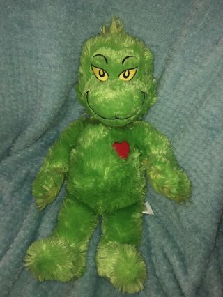 Build A Bear - Dr Seuss Grinch Plush With A Glowing Heart That Increases 3 Times