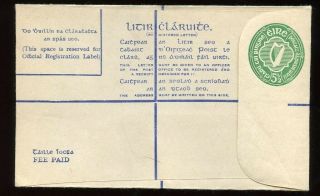 Ireland - 1948 - Postal Stationery - 5 1/2d Registered Envelope - Fai Eu3j