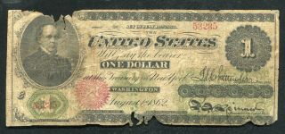 Fr.  17 1862 $1 One Dollar Legal Tender United States Note