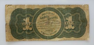 1862 $1 Legal Tender Large Size Note Red Seal In F.  16b 2