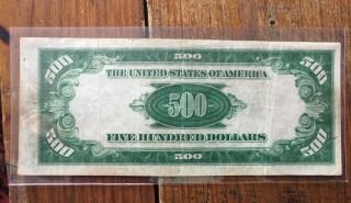 1934 $500 Five Hundred Dollar Bill CHICAGO 2