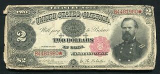 Fr.  356 1891 $2 Two Dollars “mcpherson” Treasury Note