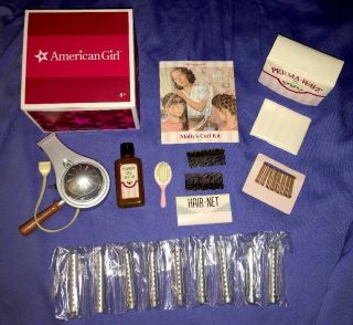 American Girl Molly Curl Kit With Blow Dryer,  Perm Wave Solution,  Rods,  Combs