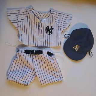 Build A Bear Ny York Yankees Pinstripes Uniform Jersey,  Pants,  Hat