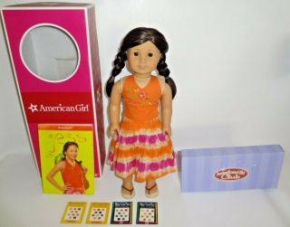 American Girl 2006 Goty Jess 18 " Doll With Book Box Tie - Dye Outfit Vgc