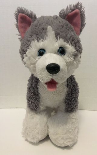 Build A Bear Workshop Stuffed Siberian Husky/grey Wolf Pup 14 " X 12 "