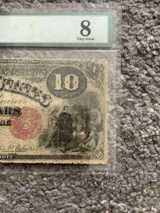 1880 $10 Legal Tender Note JACKASS Fr 112 PMG 8 2