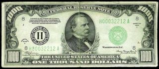 1934 A $1000 Saint Louis Federal Reserve Note Light
