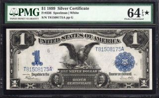 1899 $1 Silver Certificate BLACK EAGLE PMG 64 EPQ STAR DESIGNATION Fr 236 2