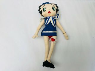 Betty Boop Sailor Betty,  Plush Doll,  Kelly Toy 1999,  16 Inch,  Cloth Sailor,  Red