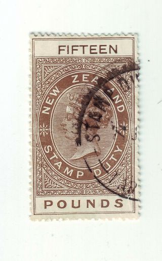 19 Th Century Pacific Ocean Islands = Zealand 15 Pounds Duty Queen Victoria