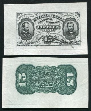 Fr.  1272sp 15 Cents Third Issue Fractional Currency Face & Back Specimens Au