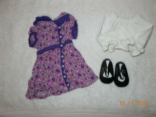 American Girl Doll Ruthie Meet Dress Panties Black Mary Jane Shoes Outfit No Bow