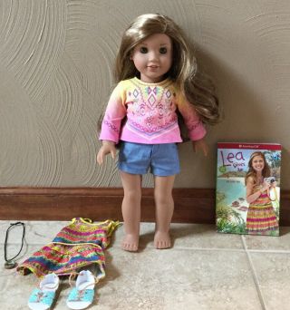 18” American Girl Doll Of The Year 2016 Lea Clark Book Earring Extra Outfit Euc