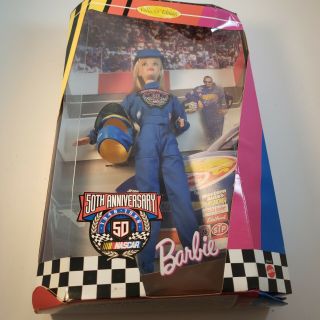 50th Anniversary Nascar 1998 Barbie Doll Collectors Edition Box Is