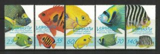 1997 Vanuatu Stamps Fish Sg 760/4 Set 5 Muh