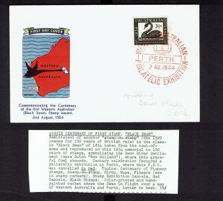 Guthrie Fdc Overprinted By Overseas Mailer In Usa 1954 Black Swan