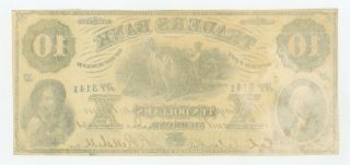 1861 $10 The Traders Bank - Richmond,  VIRGINIA Note CIVIL WAR Era AU 2