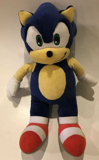 Build A Bear Sonic The Hedgehog Stuffed Animal Plush 19 " Euc Sega Genesis